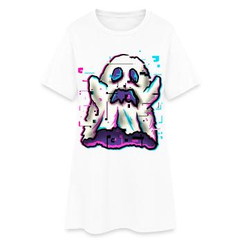 Glitch fantôme - Robe T-shirt Femme - blanc - Devant