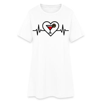 Cocktail Cœur Apéritif Boisson - Robe T-shirt Femme - blanc - Devant