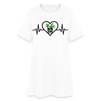 Cocktail apéritif Mojito Heart - Robe T-shirt Femme - blanc - Devant