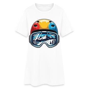 Casque de ski Mountains Smile - Robe T-shirt Femme - blanc - Devant