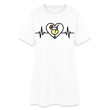 Piña Colada Cocktail Cœur Tropical - Robe T-shirt Femme - blanc - Devant