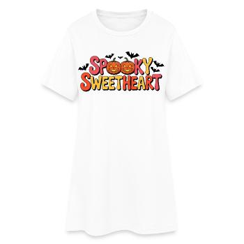 Effrayant Sweetheart Citrouille Halloween - Robe T-shirt Femme - blanc - Devant