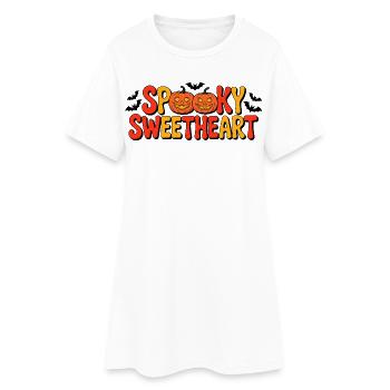 Spooky Sweetheart Halloween - Women’s T-Shirt Dress - white - Front