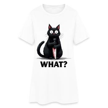 QUOI? Chat tueur - Robe T-shirt Femme - blanc - Devant