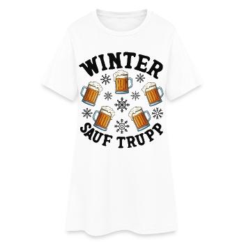 Winter Sauf Trupp - Frauen T-Shirt-Kleid - Weiß - Vorne