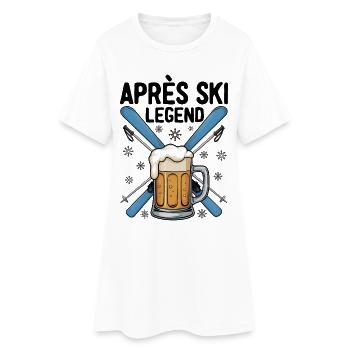 Légende de l’après-ski - Robe T-shirt Femme - blanc - Devant