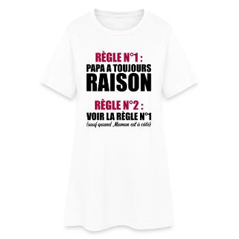 Humour Papa Maman Règles Cadeau - Robe T-shirt Femme - blanc - Devant