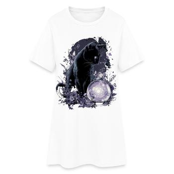 Magic Cat Fortune Teller Magical - Women’s T-Shirt Dress - white - Front