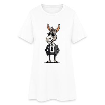 Âne porteur de costume - Robe T-shirt Femme - blanc - Devant