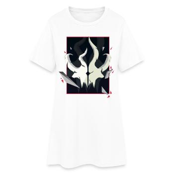 Crâne cornu – Édition Accent Rouge - Robe T-shirt Femme - blanc - Devant