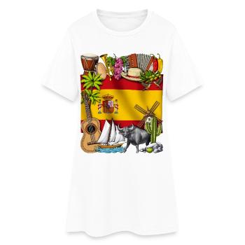 Spain - Women’s T-Shirt Dress - white - Front