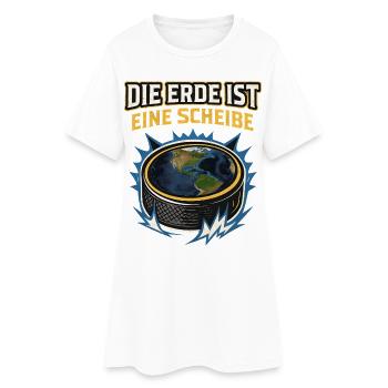 Eishockey Spruch lustig Scheibe Puck - Frauen T-Shirt-Kleid - Weiß - Vorne
