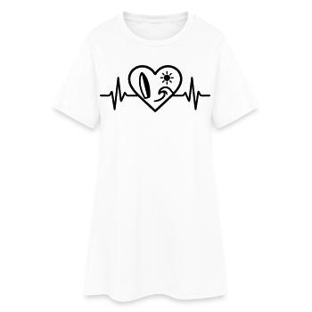 Surf Heart Wave Board Sun - Robe T-shirt Femme - blanc - Devant