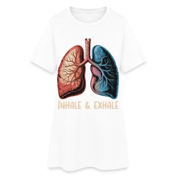 Inhale Exhale Lung Art - Women’s T-Shirt Dress - white - Front