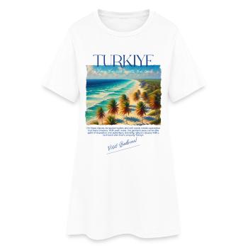 Turkey Bodrum Beach Holiday Design – Visit Bodrum - Women’s T-Shirt Dress - white - Front