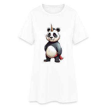 Panda Licorne Cape Dessin animé - Robe T-shirt Femme - blanc - Devant