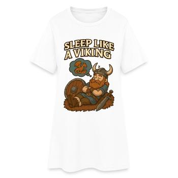Sleep Like A Viking Viking Sleep Dragon Dream - Women’s T-Shirt Dress - white - Front