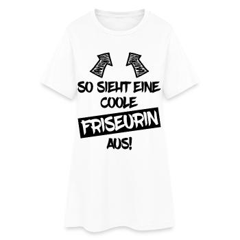 Voici à quoi ressemble un coiffeur cool Cadeau - Robe T-shirt Femme - blanc - Devant
