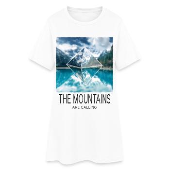 Berg Berge Bergsteigen Wandern Klettern Natur - Frauen T-Shirt-Kleid - Weiß - Vorne