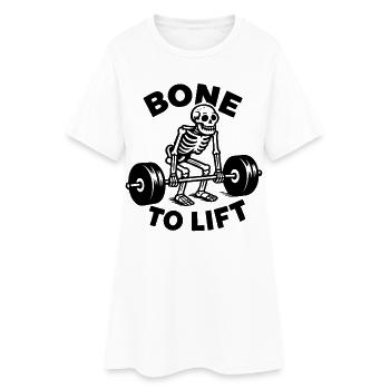 Lustiges Fitness Design Bone to lift - Frauen T-Shirt-Kleid - Weiß - Vorne