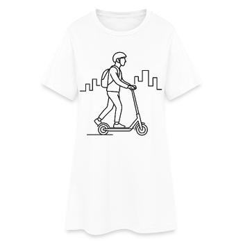 E-Scooter Driver Sketch – Urban Design - Women’s T-Shirt Dress - white - Front