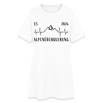Alpenüberquerung E5 2026 - Frauen T-Shirt-Kleid - Weiß - Vorne