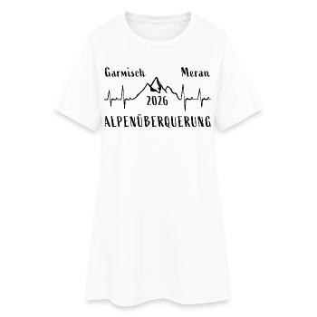 ALPENÜBERQUERUNG 2026 Oberstdorf Meran - Frauen T-Shirt-Kleid - Weiß - Vorne
