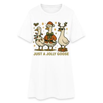 Noël juste une oie joyeuse drôle - Robe T-shirt Femme - blanc - Devant