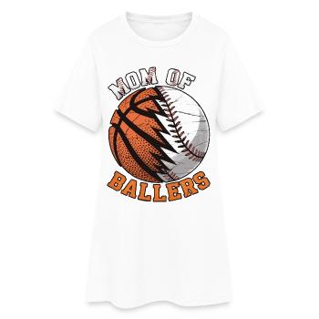 Maman de Ballers – Sportmama Design - Robe T-shirt Femme - blanc - Devant