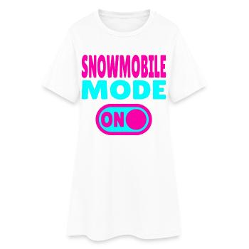 Snowmobile Mode ON - Frauen T-Shirt-Kleid - Weiß - Vorne