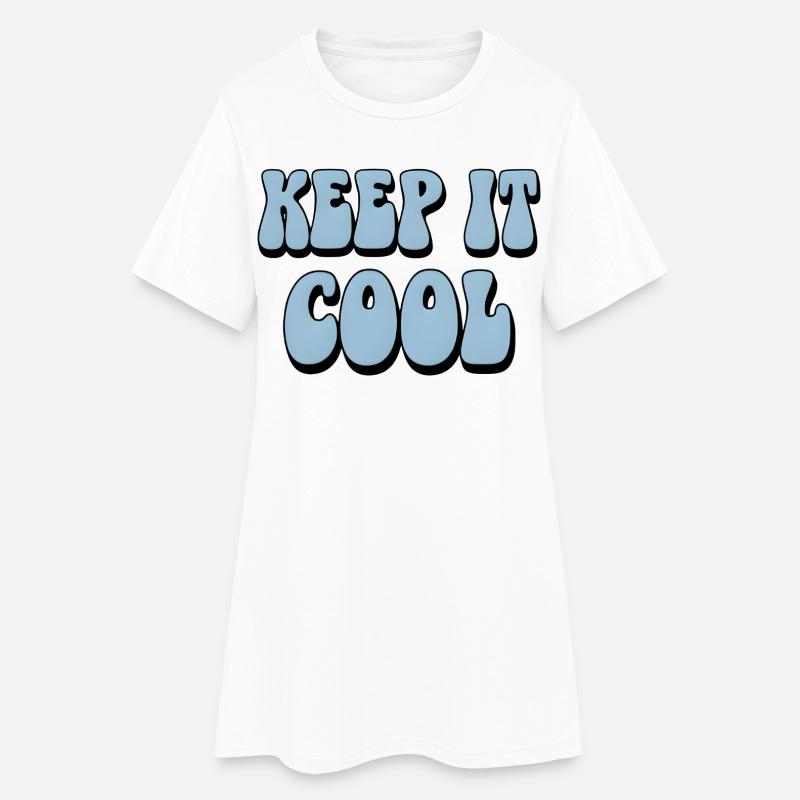 Keep It Cool Bubble Text - Women’s T-Shirt Dress - white