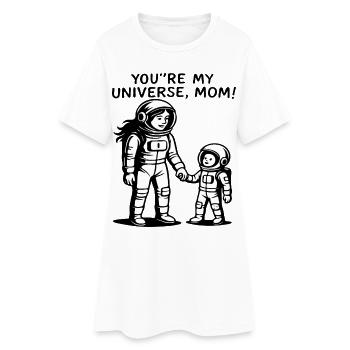 Tu es ma maman de l’univers - Robe T-shirt Femme - blanc - Devant