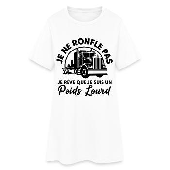 Poids Lourd Humoristique Cadeau Camionneur  - Robe T-shirt Femme - blanc - Devant