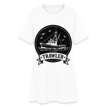 Chalutier de pêche Ahoy Maritim - Robe T-shirt Femme - blanc - Devant