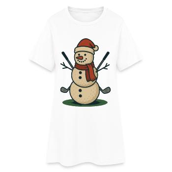 Funny Golf Snowman For Christmas Golfers - Women’s T-Shirt Dress - white - Front
