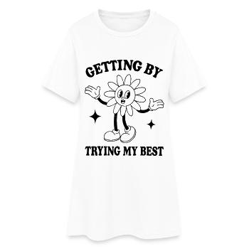 S’en sortir en faisant de mon mieux – Citation minimaliste - Robe T-shirt Femme - blanc - Devant