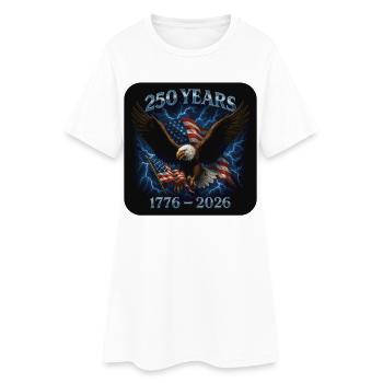 250 Jahre Freiheit 1776-2026 - Frauen T-Shirt-Kleid - Weiß - Vorne