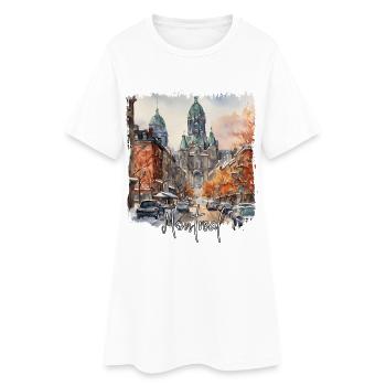 Montréal Aquarelle, Montréal Canada - Robe T-shirt Femme - blanc - Devant
