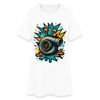 Turbo Auger Turbocharger Boost Explosion - Women’s T-Shirt Dress - white - Front