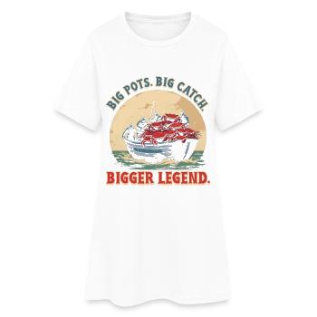 Alaska Königskrabben Big Pots Big Catch - Frauen T-Shirt-Kleid - Weiß - Vorne