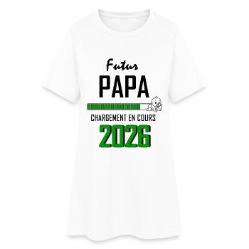 Future DAD Countdown 2026 Baby Grün - Frauen T-Shirt-Kleid - Weiß - Vorne