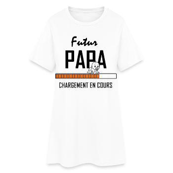 Baby im Unterricht auf minimalistischer orangefarbener Stange - Frauen T-Shirt-Kleid - Weiß - Vorne