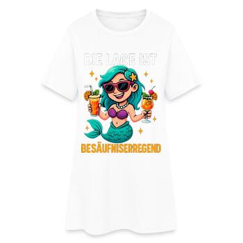 L’endroit est ivre, sirène - Robe T-shirt Femme - blanc - Devant