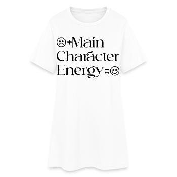 Main_Character_Energy_Positive_smile - Frauen T-Shirt-Kleid - Weiß - Vorne
