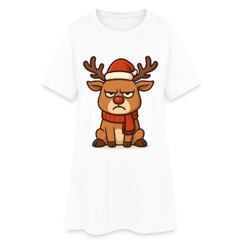 Renne sinistre avec écharpe de Noël - Robe T-shirt Femme - blanc - Devant