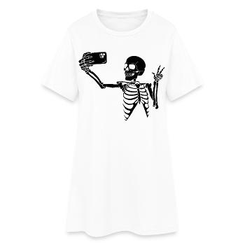 Un dernier selfie (noir) - Robe T-shirt Femme - blanc - Devant
