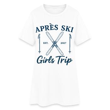 Vacances de ski pour filles 2027 Après Ski Girls Trip - Robe T-shirt Femme - blanc - Devant