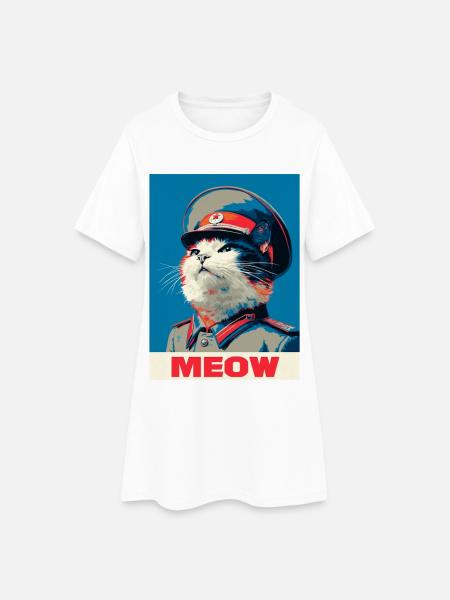 Chat Pop Art - Robe T-shirt Femme - blanc