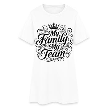 Mon équipe familiale dit couronne - Robe T-shirt Femme - blanc - Devant