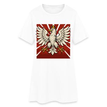 Polen Polska Adler Flagge Fahne episch Geschenk - Frauen T-Shirt-Kleid - Weiß - Vorne